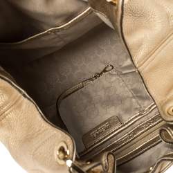مملوكة مسبقًا MICHAEL Michael Kors Gold Leather Camden Drawstring Hobo