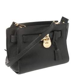 Pre Owned MICHAEL Michael Kors Black Leather Hamilton Crossbody Bag