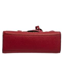 Pre Owned MICHAEL Michael Kors Dark Red Saffiano Leather Mini Dillon Tote