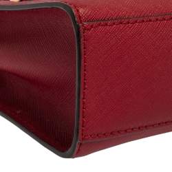Pre Owned MICHAEL Michael Kors Dark Red Saffiano Leather Mini Dillon Tote