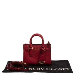 Pre Owned MICHAEL Michael Kors Dark Red Saffiano Leather Mini Dillon Tote