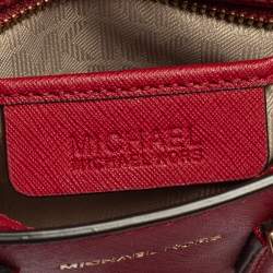 Pre Owned MICHAEL Michael Kors Dark Red Saffiano Leather Mini Dillon Tote