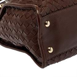 Pre Owned حقيبة مايكل مايكل كورس هاميلتون نورث ساوث جلد بني داكن مغزول كبيرة