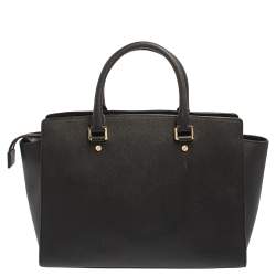 Pre Owned MICHAEL Michael Kors Black Saffiano Leather Large Selma Tote