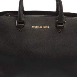 Pre Owned MICHAEL Michael Kors Black Saffiano Leather Large Selma Tote