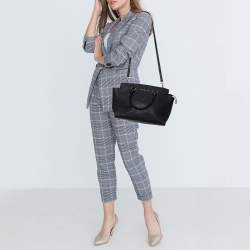 Pre Owned MICHAEL Michael Kors Black Saffiano Leather Large Selma Tote