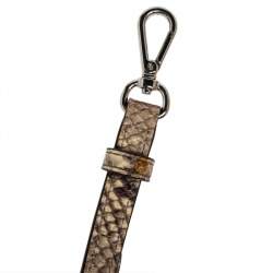 Pre Owned MICHAEL Michael Kors Beige Python Embossed Leather Mini Cynthia Tote