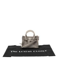 مملوكة مسبقًا MICHAEL Michael Kors Grey Leather Mini Hamilton Crossbody Bag