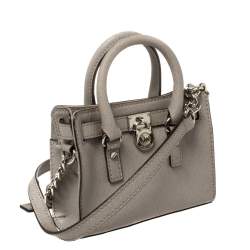 مملوكة مسبقًا MICHAEL Michael Kors Grey Leather Mini Hamilton Crossbody Bag