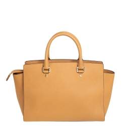 Pre Owned MICHAEL Michael Kors Tan Saffiano Leather Large Selma Tote