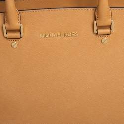 Pre Owned MICHAEL Michael Kors Tan Saffiano Leather Large Selma Tote