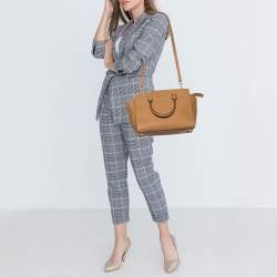 Pre Owned MICHAEL Michael Kors Tan Saffiano Leather Large Selma Tote