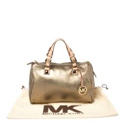 Pre Owned MICHAEL Michael Kors Metallic Gold Leather Large Grayson Satchel