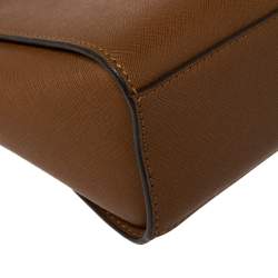 مملوكة مسبقًا MICHAEL Micheal Kors Brown Saffiano Leather Small Selma Crossbody Bag