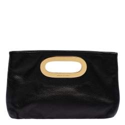 مملوكة مسبقًا MICHAEL Michael Kors Black Pebbled Leather Berkley Clutch