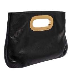 مملوكة مسبقًا MICHAEL Michael Kors Black Pebbled Leather Berkley Clutch