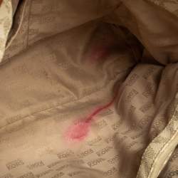 مملوكة مسبقًا MICHAEL Michael Kors Cream Monogram Coated Canvas Double Handle Tote