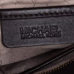 Pre Owned حقيبة يد مايكل مايكل كورس هاميلتون جلد سويدي وفرو العجل بنمط مموه بني   