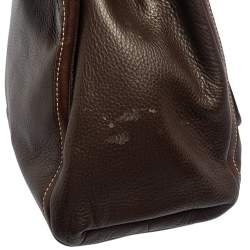 Pre Owned MICHAEL Michael Kors Brown Leather and Calfhair Margo Top Handle Bag