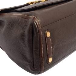 Pre Owned MICHAEL Michael Kors Brown Leather and Calfhair Margo Top Handle Bag