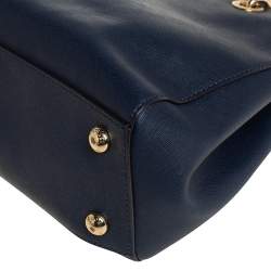 Pre Owned حقيبة مايكل مايكل كورس سينثيا جلد أزرق كحلي منوسطة