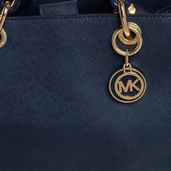 Pre Owned حقيبة مايكل مايكل كورس سينثيا جلد أزرق كحلي منوسطة