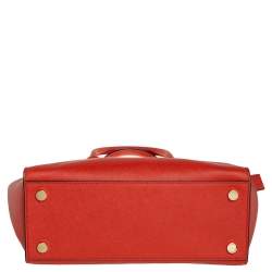 مملوكة مسبقًا MICHAEL Michael Kors Orange Saffiano Leather Large Selma Tote