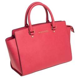 Pre Owned حقيبة يد توتس مايكل مايكل كورس سيلما كبيرة جلد سافيانو وردي مرجاني