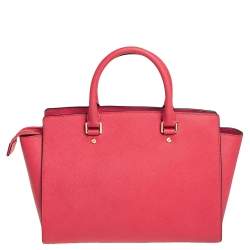 Pre Owned حقيبة يد توتس مايكل مايكل كورس سيلما كبيرة جلد سافيانو وردي مرجاني