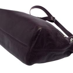 Pre Owned MICHAEL Michael Kors Purple Leather Medium Jet Set Chain Tote