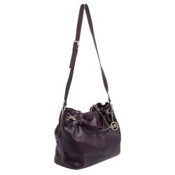 Pre Owned MICHAEL Michael Kors Purple Leather Medium Jet Set Chain Tote