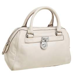 Pre Owned حقيبة ساتشل مايكل مايكل كورس هاميلتون جلد عاجي