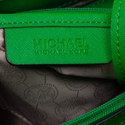 Pre Owned MICHAEL Michael Kors Green Saffiano Leather Large Jet Set Travel Tote