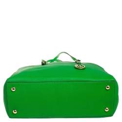 Pre Owned MICHAEL Michael Kors Green Saffiano Leather Large Jet Set Travel Tote