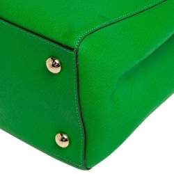 Pre Owned MICHAEL Michael Kors Green Saffiano Leather Large Jet Set Travel Tote