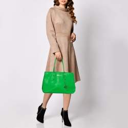 Pre Owned MICHAEL Michael Kors Green Saffiano Leather Large Jet Set Travel Tote