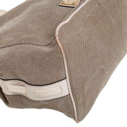 Pre Owned MICHAEL Michael Kors Beige/White Canvas Marina Grab Anchor Tote