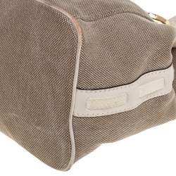 Pre Owned MICHAEL Michael Kors Beige/White Canvas Marina Grab Anchor Tote