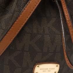 Pre Owned حيبة مايكل مايكل كورس جولز باكت كانفاس مقوى شعار بني