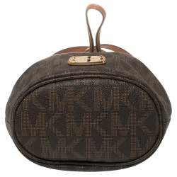 Pre Owned حيبة مايكل مايكل كورس جولز باكت كانفاس مقوى شعار بني