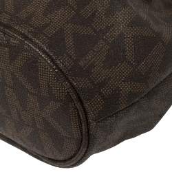 Pre Owned حيبة مايكل مايكل كورس جولز باكت كانفاس مقوى شعار بني