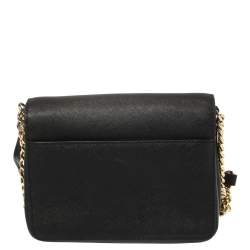 مملوكة مسبقًا MICHAEL Michael Kors Black Leather Tina Crossbody Bag