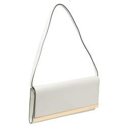 مملوكة مسبقًا حقيبة كلتش مايكل مايكل كورس تيلدا جلد سافيانو أبيض