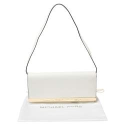مملوكة مسبقًا حقيبة كلتش مايكل مايكل كورس تيلدا جلد سافيانو أبيض