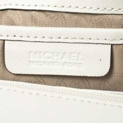 مملوكة مسبقًا حقيبة كلتش مايكل مايكل كورس تيلدا جلد سافيانو أبيض