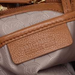 Pre Owned MICHAEL Michael Kors Tan Grained Leather Jet Set Chain Hobo