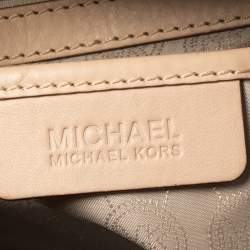 Pre Owned حقيبة مايكل مايكل كروس جرايسون بوسطن جلد وكانفاس مقوي بالشعار بني/بيج