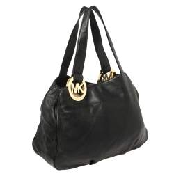 Pre Owned حقيبة يد توتس مايكل مايكل كورس فولتون جلد أسود 