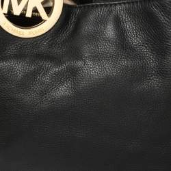 Pre Owned حقيبة يد توتس مايكل مايكل كورس فولتون جلد أسود 