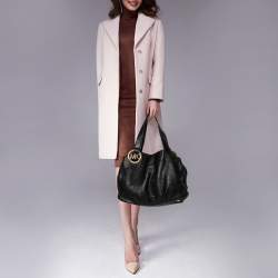 Pre Owned حقيبة يد توتس مايكل مايكل كورس فولتون جلد أسود 